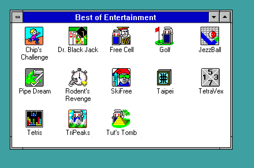 Golf shown in the Best of Entertainment Pack game menu