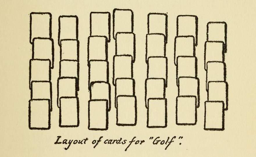 Early Golf Solitaire layout from a 1926 book on indoor games