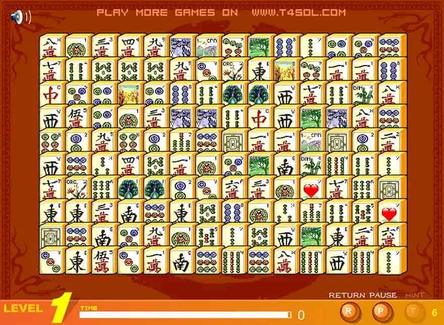 Screenshot of Mahjong Connect Flash game by Front Network, 2005