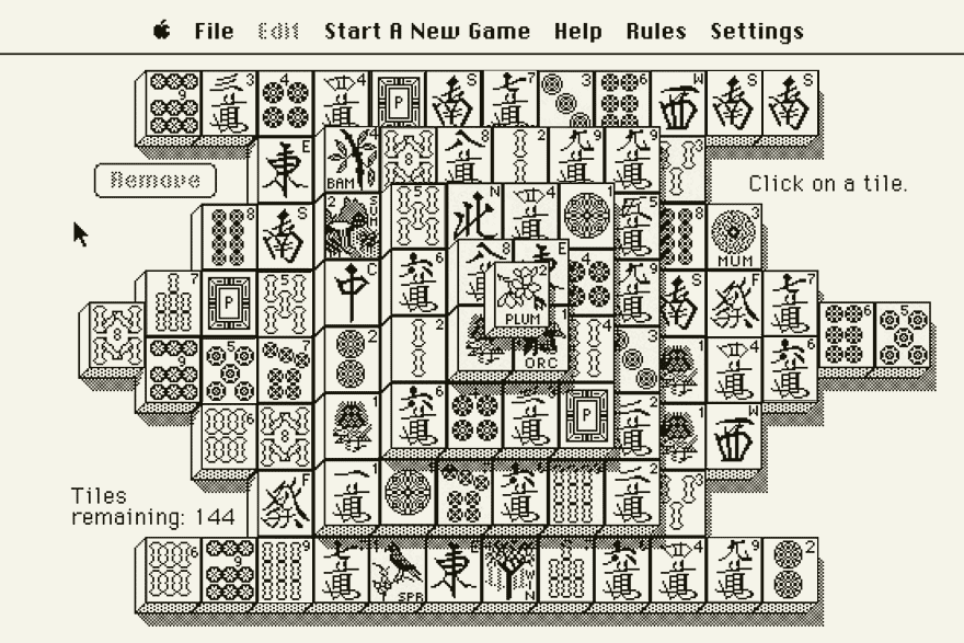 1986 Activision Shanghai Mahjong Solitaire on Apple II