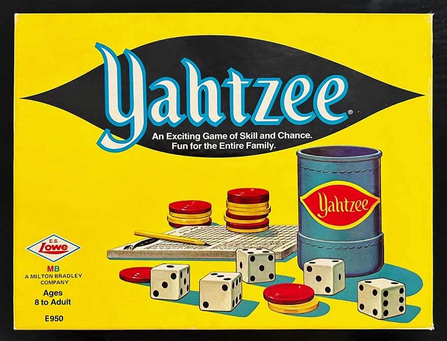 1973 Yahtzee box cover from Milton Bradley Company