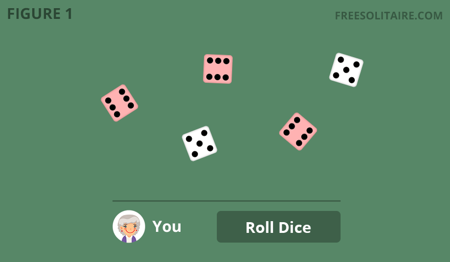 Yahtzee roll screen with some dice selected